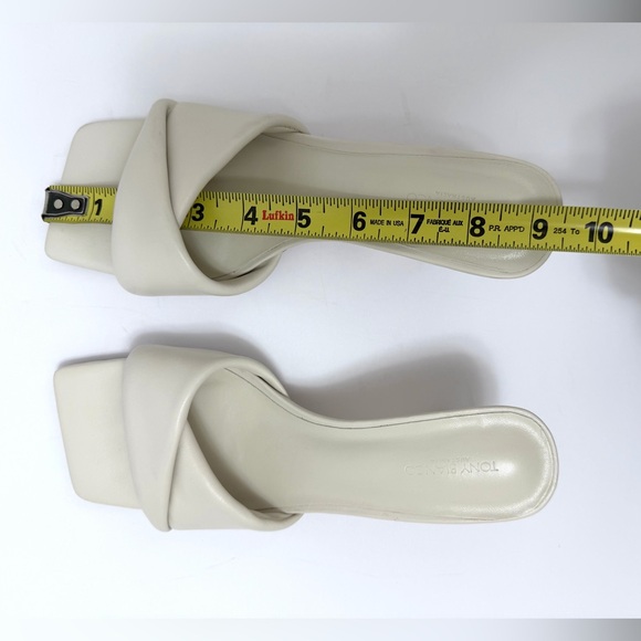 Tony Bianca Alexa Kitten Heel Nappa Leather Square Toe in Dove Cream Size 6.5 - Picture 10 of 15